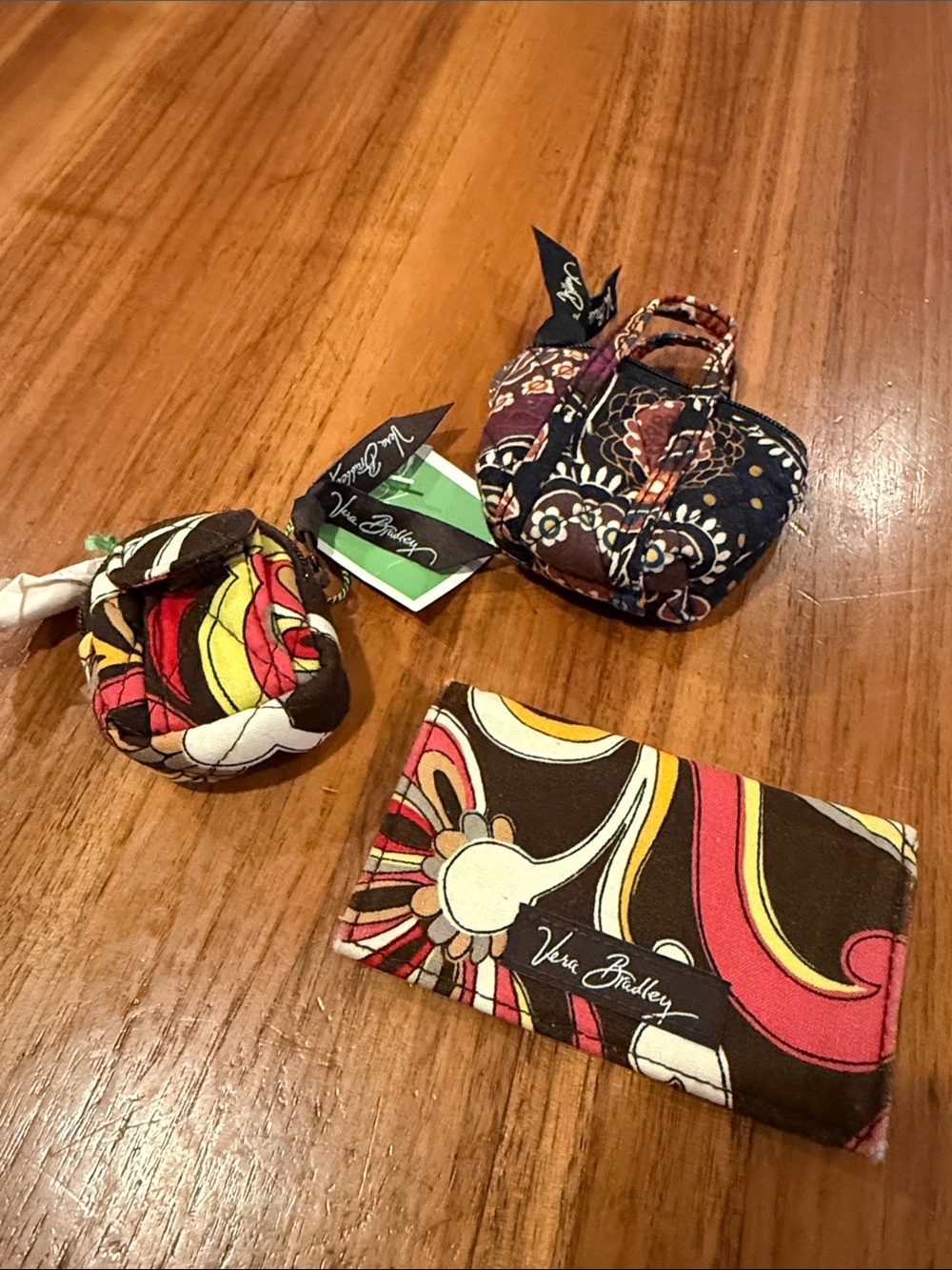 Rare Vera Bradley mini tote, mini backpack and card holder Puccini pattern